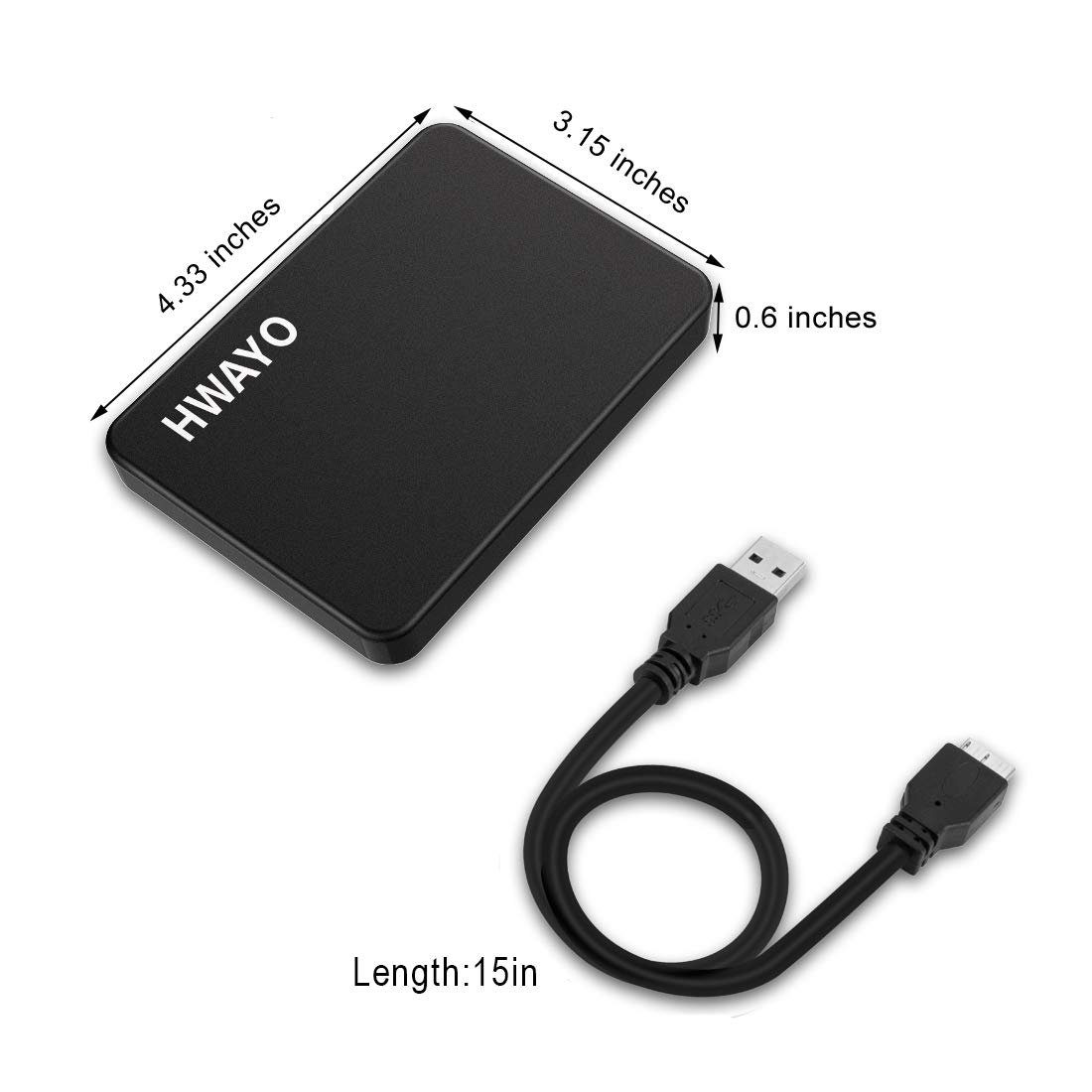 HWAYO 750GB Portable External Hard Drive Ultra Slim 2.5'' USB 3.0 HDD Storage for PC, Desktop, Laptop, MacBook, Chromebook, Xbox One