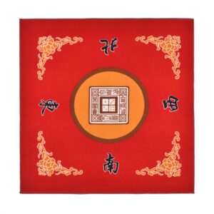 sanvo universal mahjong/paigow/poker/dominos/game table cover,slip resistant mat(red) 31.5" x 31.5"(80cm x 80cm)