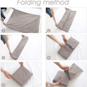 Sleeping Bag Liner Camping Travel Home Bed Sheet Lightweight Breathable Hotel Compact Sacks (Khaki, 63 * 82.7in)