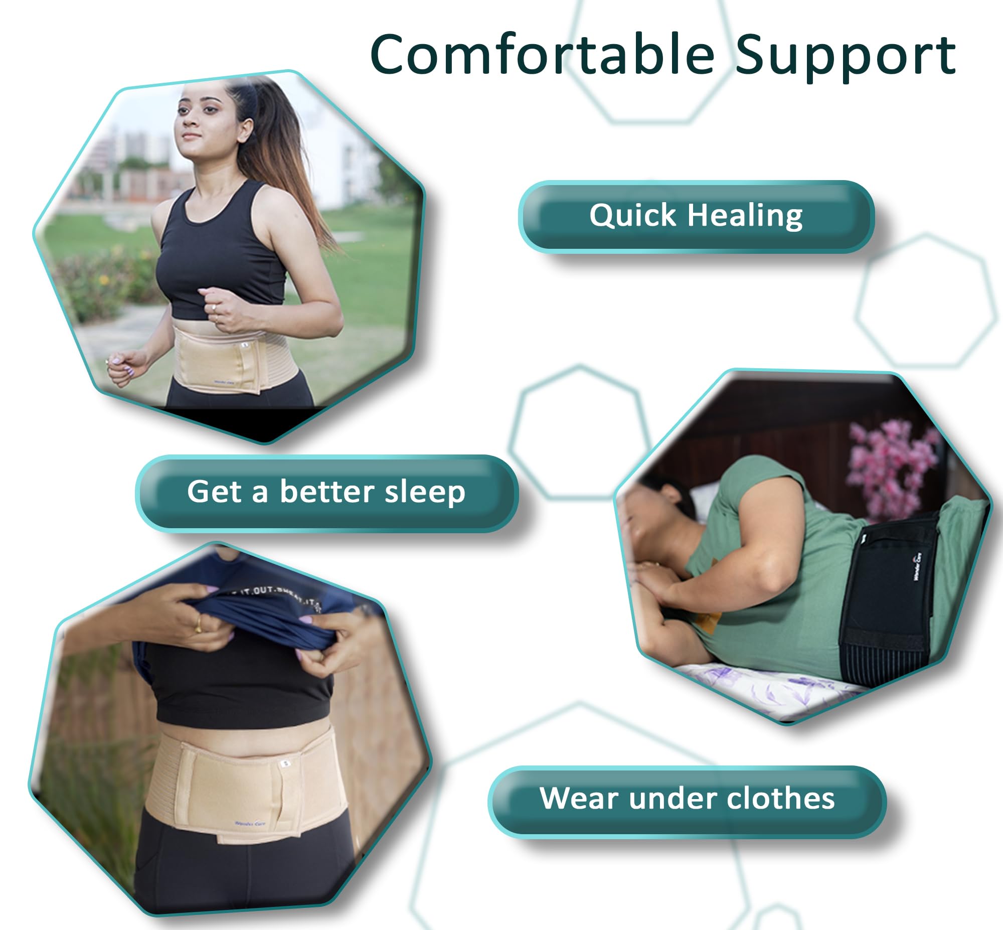 Wonder Care- Umbilical Hernia Support Belt Abdominal Binder for Belly Button Hernias or Navel Hernias, Hernia pain relief Brace (L)…