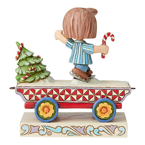 Enesco Peanuts by Jim Shore Peppermint Patty Train Car Figurine, 4.25 Inch, Multicolor