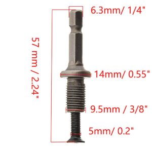 COMOK 4 Pcs 3/8" Thread 1/4" Hex Shank Drill Chuck Adapter for Makita Bosch Impact Driver