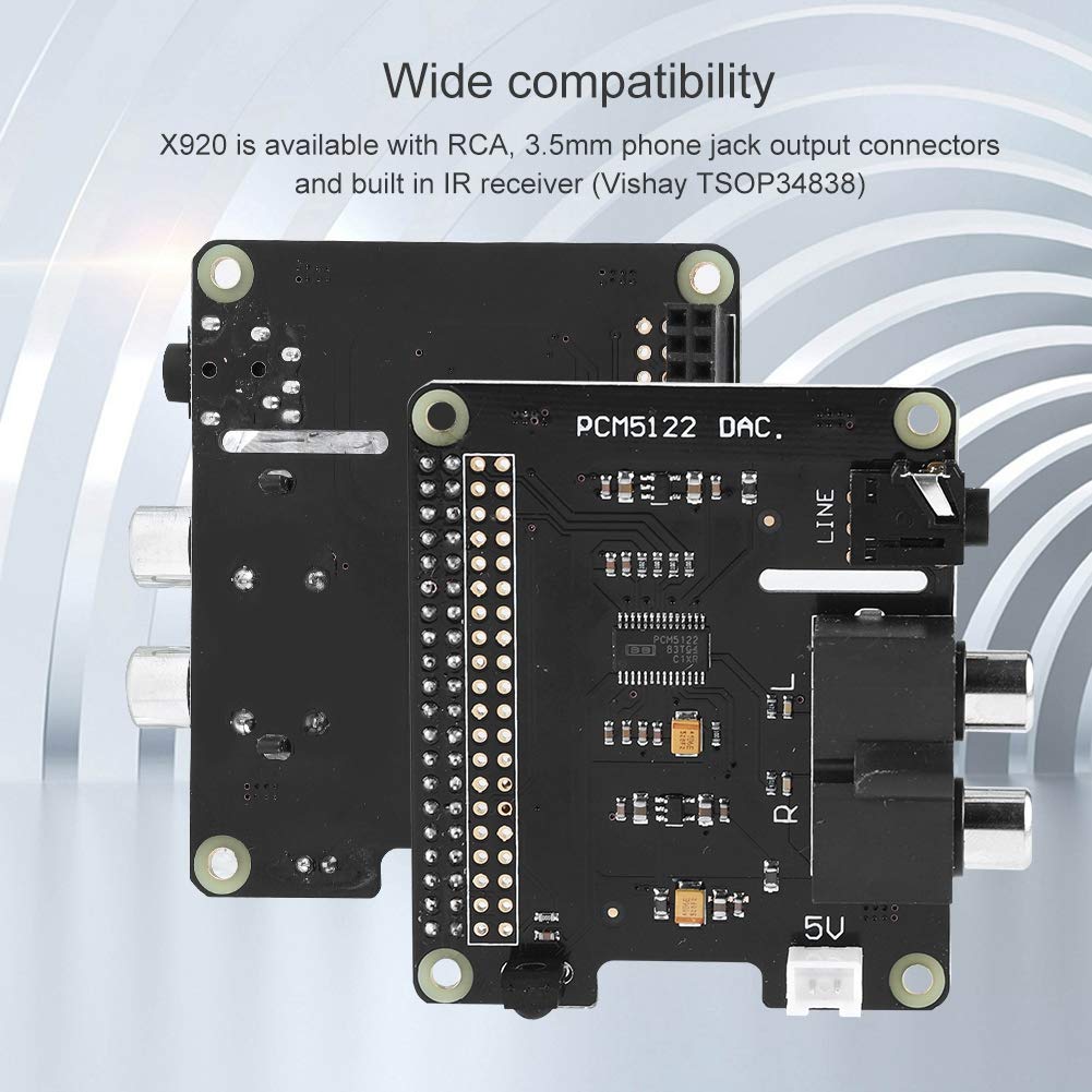 Pi Expansion Board Pi HiFi DAC+ HD Audio PCM5122 24 bit Expansion Board for Pi 3 Model B / 2B /B+/A+/ Pi Zero W