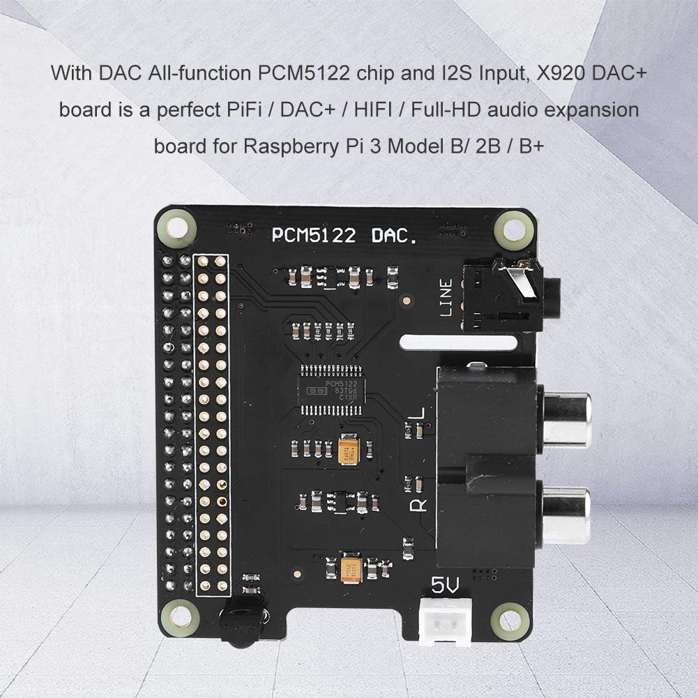 Pi Expansion Board Pi HiFi DAC+ HD Audio PCM5122 24 bit Expansion Board for Pi 3 Model B / 2B /B+/A+/ Pi Zero W