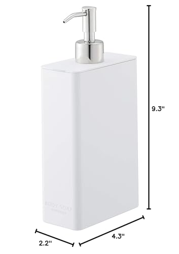 Yamazaki Tower Body Soap Dispenser White Rectangular