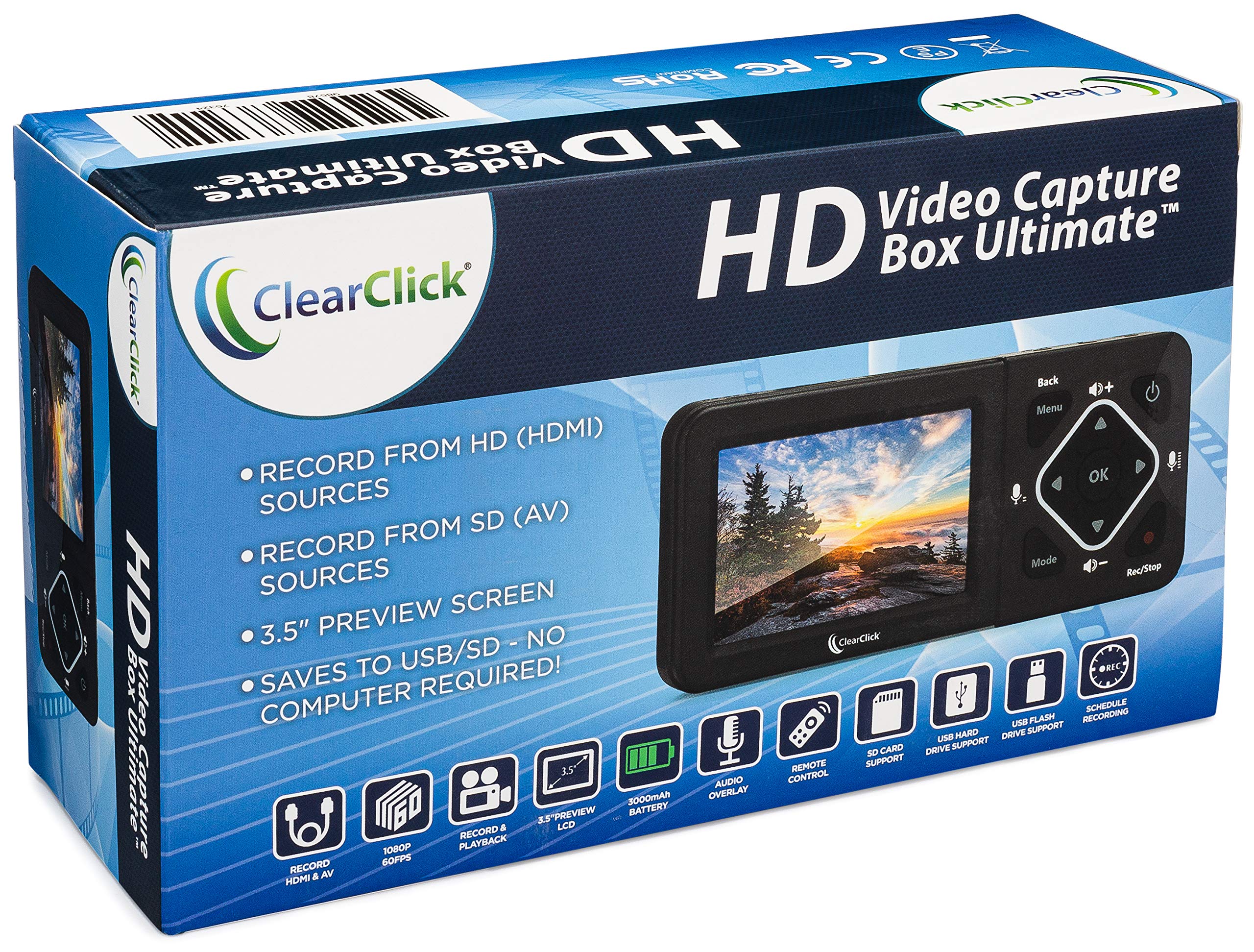 ClearClick HD Video Capture Box Ultimate - Capture and Stream Video from HDMI, RCA, VHS, VCR, DVD, Camcorders, Hi8