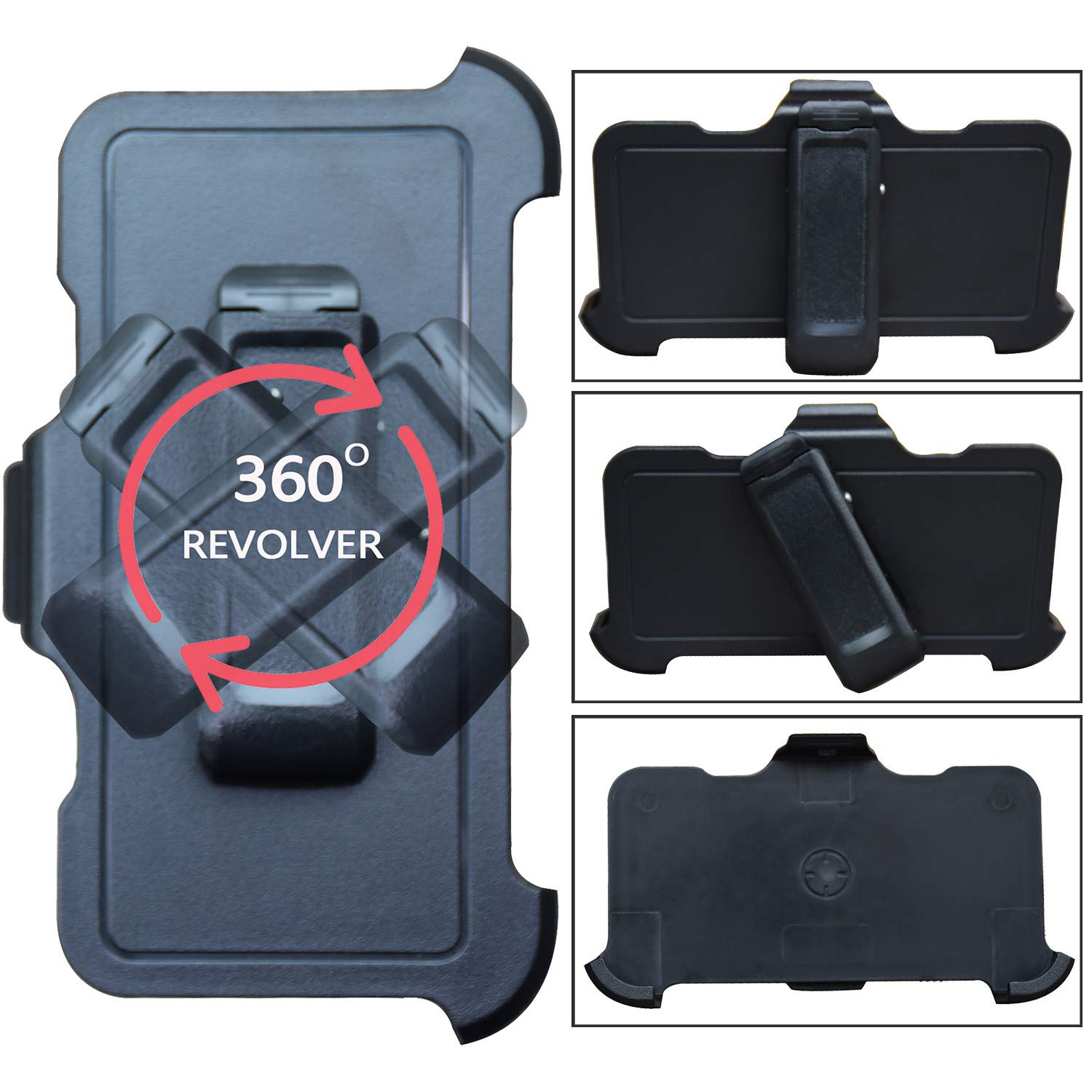 New Black Rotating Swivel Belt Clip Holster Replacement for iPhone XR Otterbox Defender Case with Kickstand