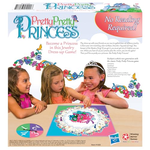 Pretty, Pretty, Princess with 1990's Artwork by Winning Moves Games USA, a Delightful Jewelry Dress-Up Game for 2-4 Players, Ages 5 and Up (1222)