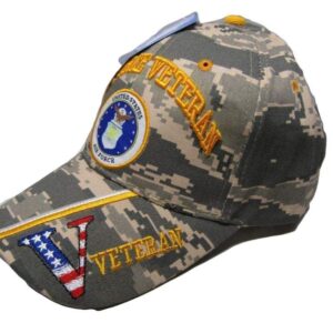 K's Novelties US Air Force Veteran V Camouflage Camo Digital Embroidered Cap Hat CAP593BC