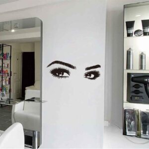 DXLING 42.5X15.3inches Beauty Salon Eyelashes Quote Eyebrow Wall Decor Stickers Make Up Eye Store Home Decoration Murals (LC464 Black)