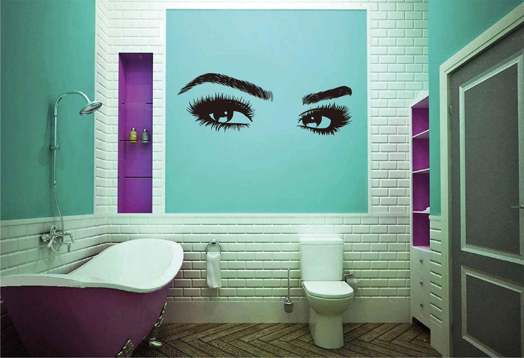 DXLING 42.5X15.3inches Beauty Salon Eyelashes Quote Eyebrow Wall Decor Stickers Make Up Eye Store Home Decoration Murals (LC464 Black)