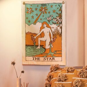 SheetKart The Sun, Moon and Star Tarot Tapestries - Aesthetic Bohemian Wall Hanging Tapestry for Bed Room Home Decor