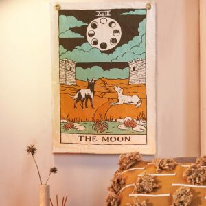 SheetKart The Sun, Moon and Star Tarot Tapestries - Aesthetic Bohemian Wall Hanging Tapestry for Bed Room Home Decor