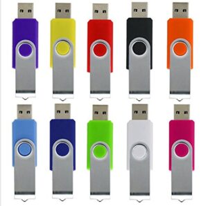 mix colors lot bulk 10 pack rotating usb flash drive memory stick u disk store data pen (10x 16mb (not gb))