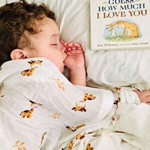 upsimples Baby Swaddle Blanket Unisex Swaddle Wrap Soft Silky Muslin Swaddle Blankets Neutral Receiving Blanket for Boys and Girls, Large 47 x 47 inches, Set of 4-Sika Deer/Elephant/Lion/Fox