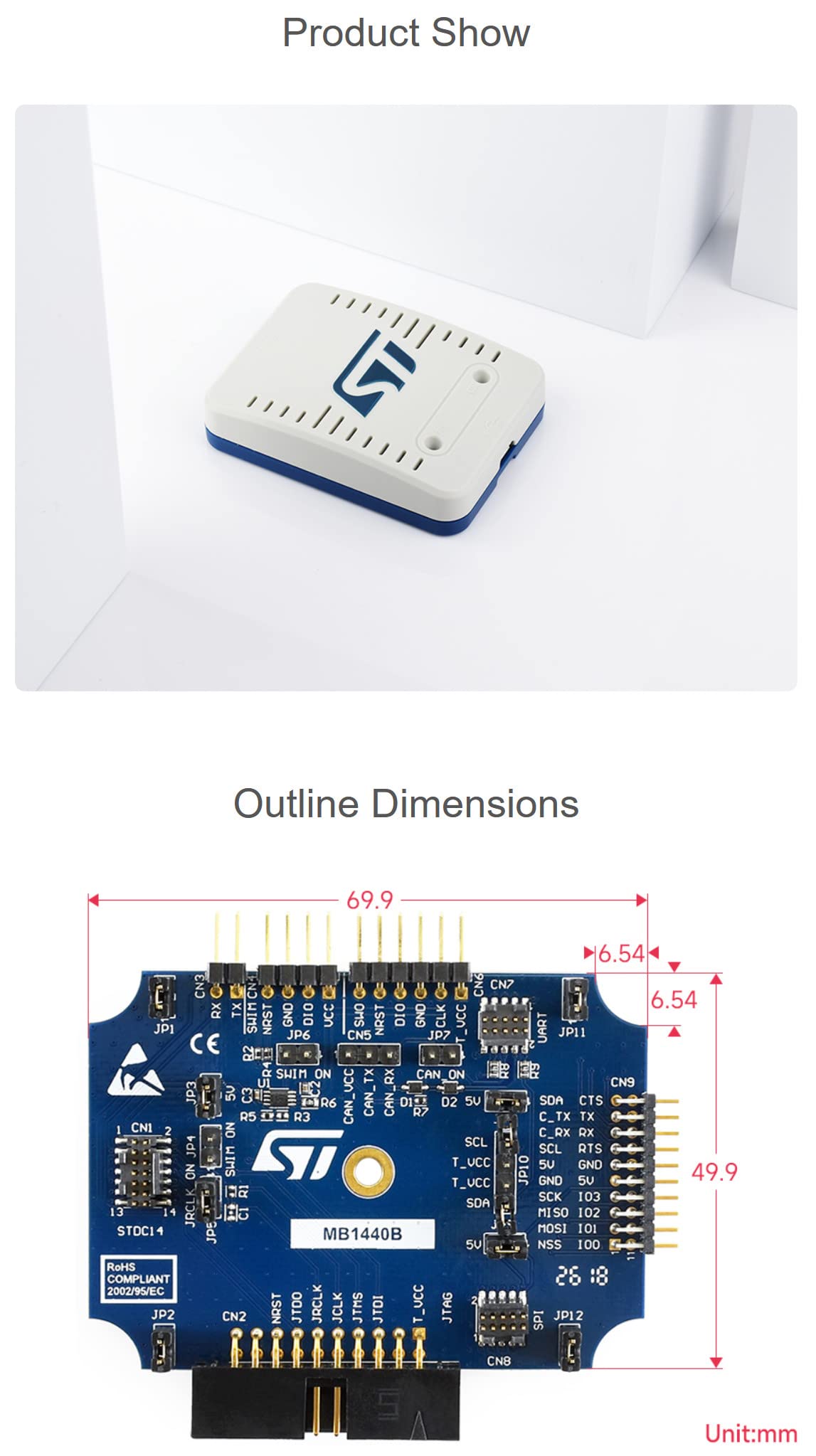 STLINK-V3SET Microcontrollers ST STM8 and STM32 MCU USB Swim JTAG SWD Modular Stand-Alone in-Circuit Debugger Programmer (SPI, I2C, CAN, GPIOs) @XYG