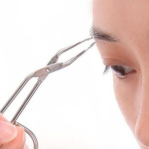 Professional Stainless Steel Eyebrow Scissor Pliers Straight Tip Flat Tweezers Clip Hair Remover Eyebrows Shaped Tool For Lady Women Men