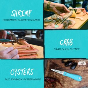 Toadfish Coastal Kitchen Collection - Includes Crab Cracker, Shrimp Deveiner, and Oyster Knife Outfitters