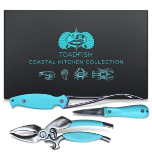 Toadfish Coastal Kitchen Collection - Includes Crab Cracker, Shrimp Deveiner, and Oyster Knife Outfitters