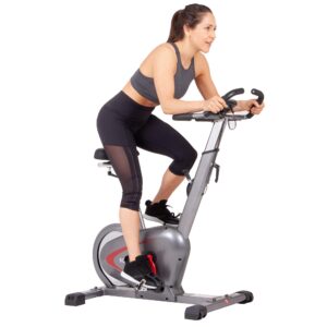 body rider bcy6000, indoor upright bike with curve-crank technology, rear flywheel, grey/black/red