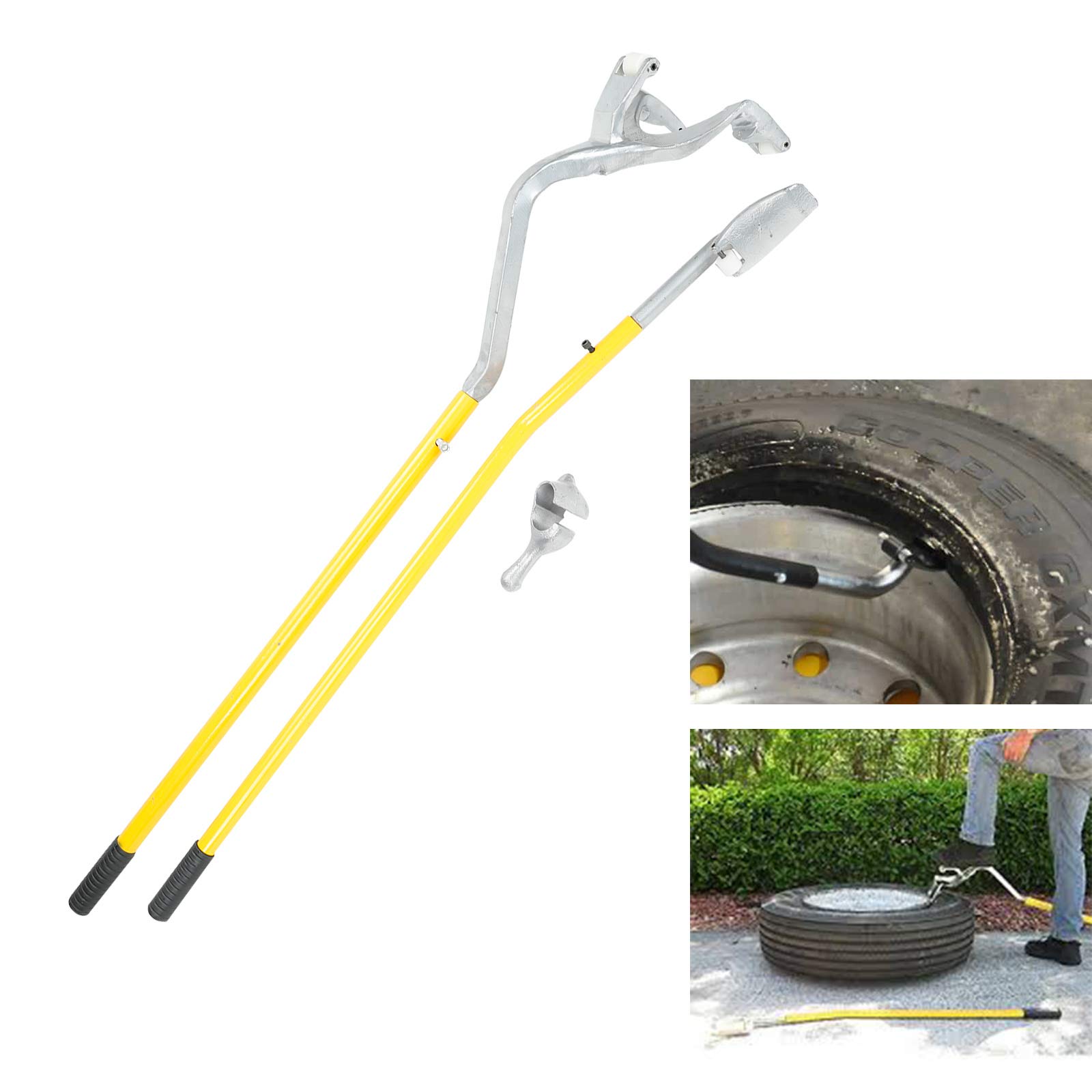 BLACKHORSE-RACING 17.5" to 24.5" Tire Changer Mount Demount Removal Tool Tubeless Truck Extra Bead Keeper Yellow