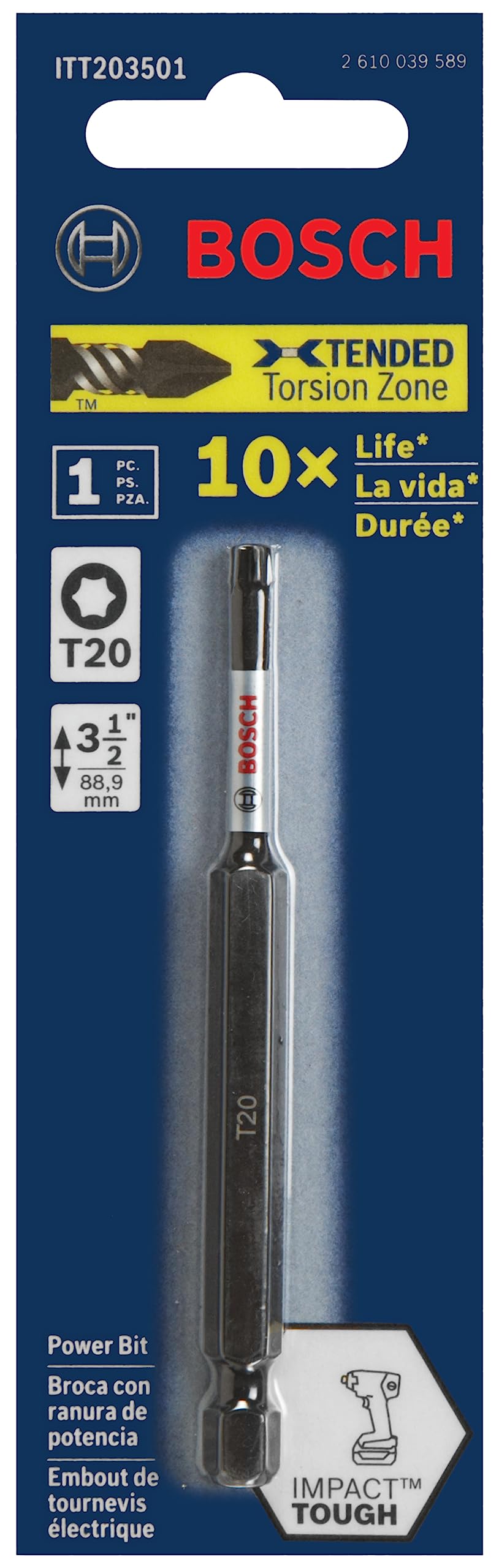 BOSCH ITT2035B 10-Pack 3-1/2 In. Torx #20 Impact Tough Screwdriving Power Bits