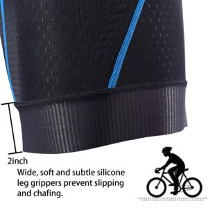 Souke Sports Men's Cycling Underwear Shorts 4D Padded Bike Bicycle MTB Liner Shorts with Anti-Slip Leg Grips(Blue, Large)