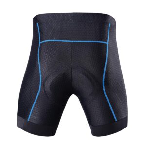 Souke Sports Men's Cycling Underwear Shorts 4D Padded Bike Bicycle MTB Liner Shorts with Anti-Slip Leg Grips(Blue, Large)