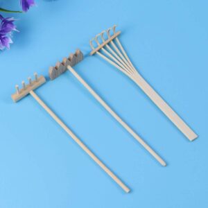 SUPVOX 3Pcs Mini Rakes Tool Zen Garden Sand Bamboo Tabletop Meditation Feng Shui Decor