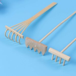 SUPVOX 3Pcs Mini Rakes Tool Zen Garden Sand Bamboo Tabletop Meditation Feng Shui Decor