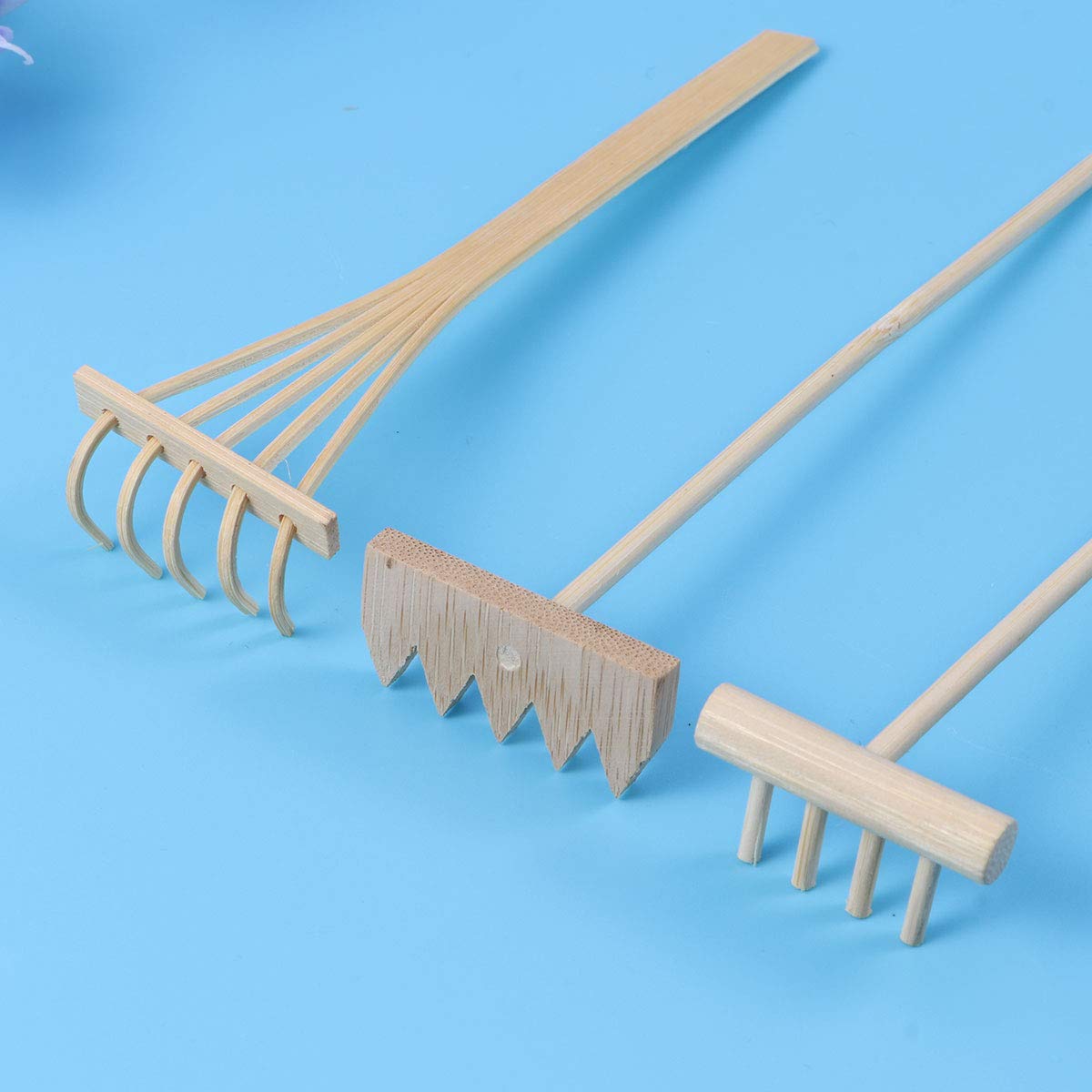 SUPVOX 3Pcs Mini Rakes Tool Zen Garden Sand Bamboo Tabletop Meditation Feng Shui Decor