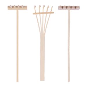 SUPVOX 3Pcs Mini Rakes Tool Zen Garden Sand Bamboo Tabletop Meditation Feng Shui Decor