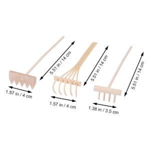 SUPVOX 3Pcs Mini Rakes Tool Zen Garden Sand Bamboo Tabletop Meditation Feng Shui Decor