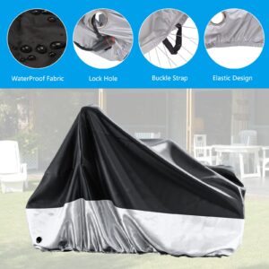 MOPHOTO Bike Cover Adult Tricycle Cover for Outdoor Bicycle Storage, Heavy Duty Waterproof Cover for Tricycle Trike Bikes