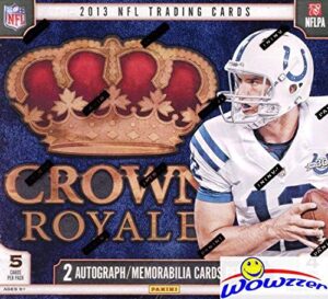 2013 panini crown royale nfl football factory sealed retail box with two(2) autograph or memorabilia cards! look for rookies & autographs of the nfl draft picks! wowzzer!