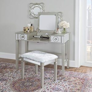 Linon Home Décor Vanity Set Silver