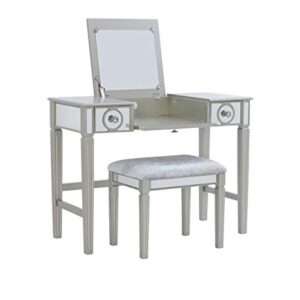 Linon Home Décor Vanity Set Silver