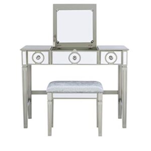 Linon Home Décor Vanity Set Silver