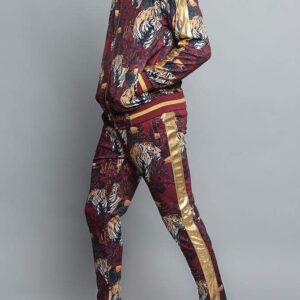 G-Style USA Men's Royal Floral Tiger Track Suit ST559 - Black - Large