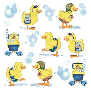 ufengke little yellow ducks wall stickers kids bathroom removable vinyl wall art decals wall decor