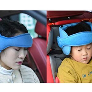 Adjustable Car Seat Head Support Band for Children/Adult,Offers Comfortable Safe Sleep Solution and Safety Protection,Neck Support(Light Blue)