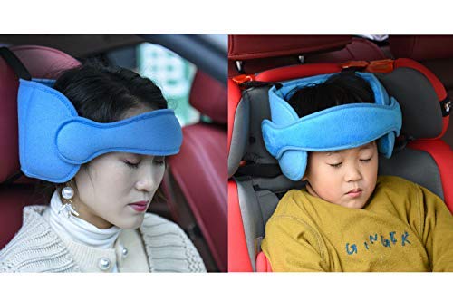 Adjustable Car Seat Head Support Band for Children/Adult,Offers Comfortable Safe Sleep Solution and Safety Protection,Neck Support(Light Blue)