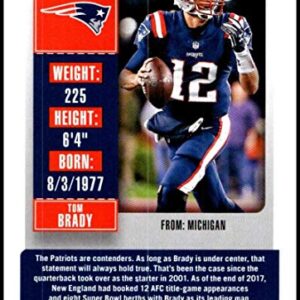 2018 Contenders NFL Season Ticket (Base) #36 Tom Brady New England Patriots Official Football Trading Card made by Panini