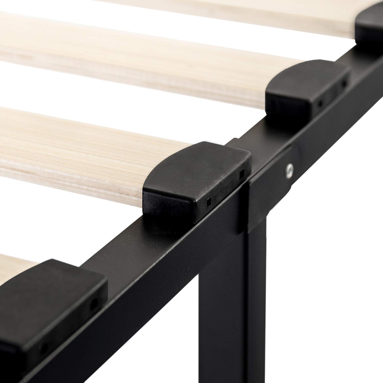 Best Price Mattress Full Bed Frame-14 Inch Metal Platform Beds w/Wooden Slat Mattress Foundation (No Box Spring Needed), Black