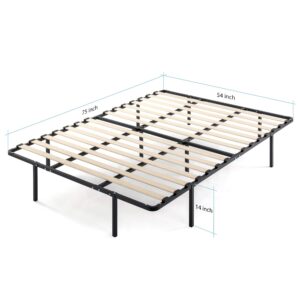 Best Price Mattress Full Bed Frame-14 Inch Metal Platform Beds w/Wooden Slat Mattress Foundation (No Box Spring Needed), Black