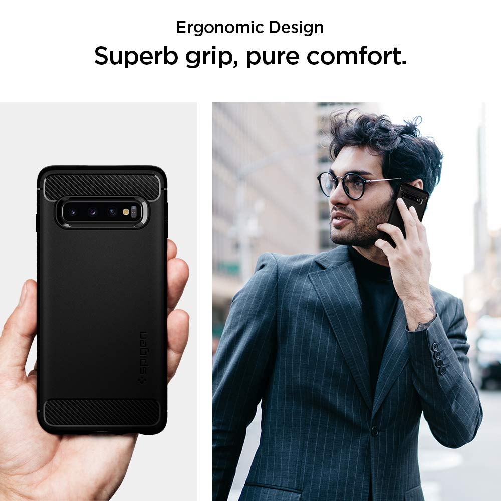 Spigen Rugged Armor Designed for Samsung Galaxy S10 Case (2019) - Matte Black