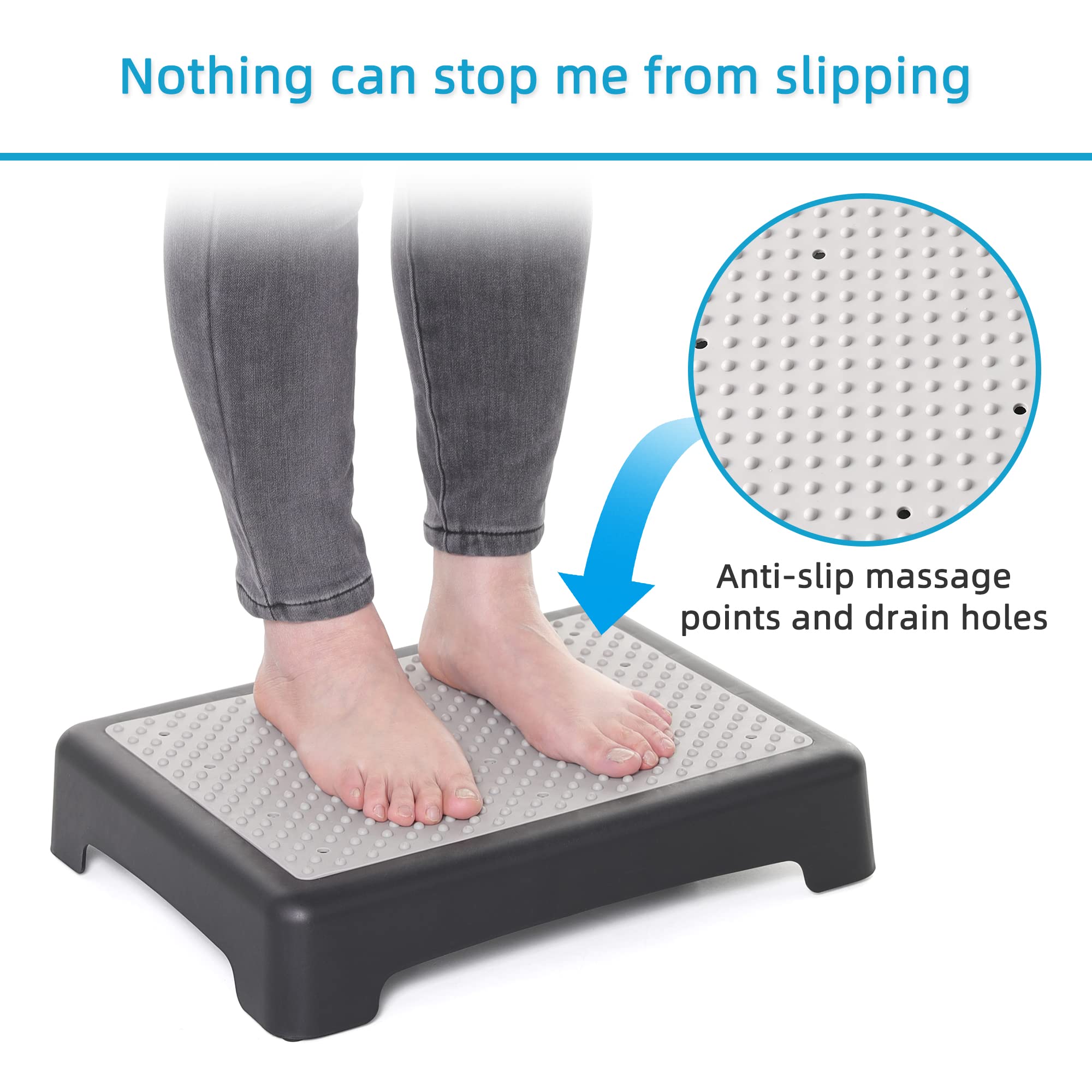 Wefaner Platform Step Safety Step Non-Slip Indoor and Outdoor Large Size Mobility Step Stools,Portable Step Riser, Anti-Fall Safety Platform for The Elderly. High Rise Stairs