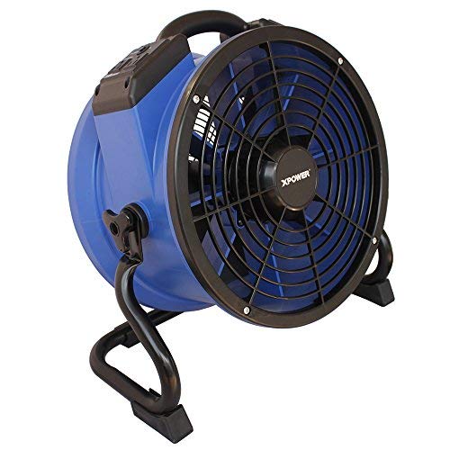 XPOWER X-35AR Pro Industrial Axial Fan – withstands High Temperatures - with Built-In Power Outlets and Variable Speed Control - No Heat - Blue (6)
