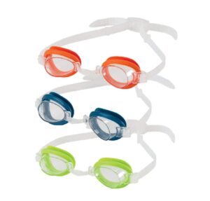 speedo kids splasher goggles: 3-pack with orange, blue and green goggles, all with clear lenses