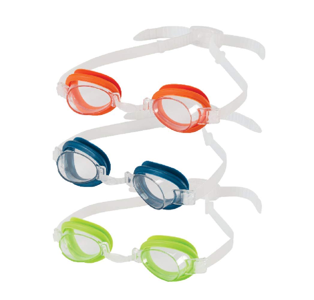 Speedo Kids Splasher Goggles: 3-pack with Orange, Blue and Green Goggles, all with clear lenses